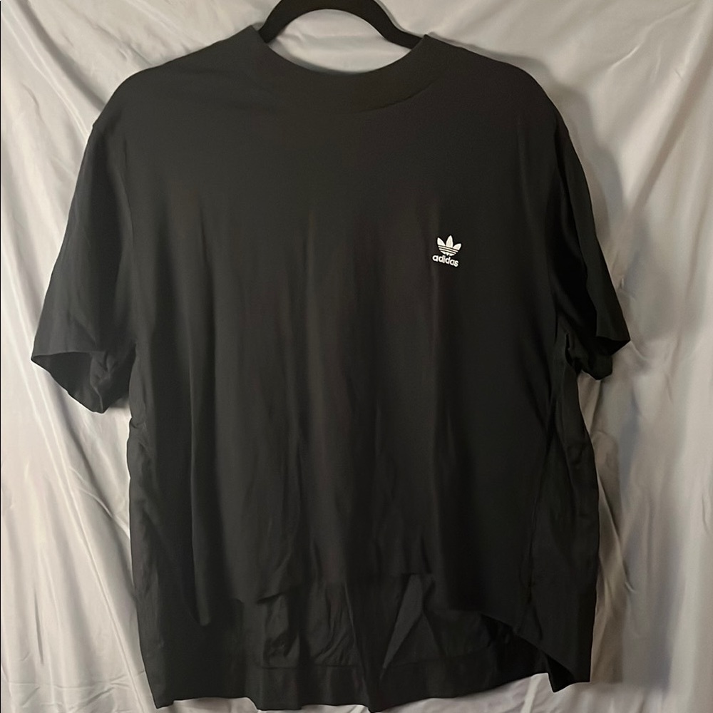 Adidas Black Short Sleeve Tee Minimalist Design
